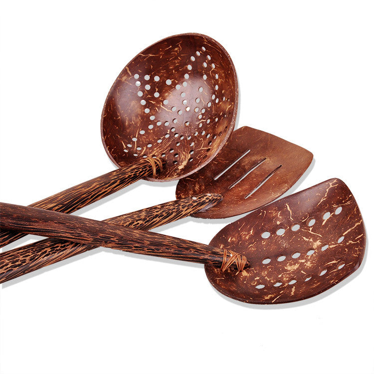 Unique Wooden Coconut Cookware Set